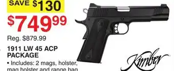 Dunham's Sports KIMBER 1911 LW 45 ACP PACKAGE offer