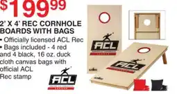 Dunham's Sports 2' X 4' REC CORNHOLE BOARDS WITH BAGS offer