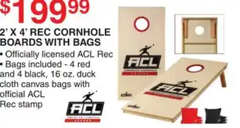 Dunham's Sports 2' X 4' REC CORNHOLE BOARDS WITH BAGS offer