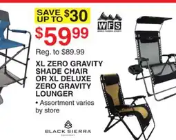 Dunham's Sports XL ZERO GRAVITY SHADE CHAIR OR XL DELUXE ZERO GRAVITY LOUNGER offer