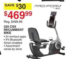 Dunham's Sports 325 CSX RECUMBENT BIKE offer