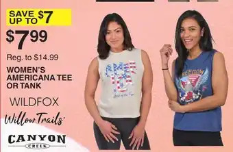 Dunham's Sports WOMEN'S AMERICANA TEE OR TANK offer