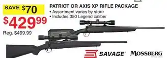 Dunham's Sports PATRIOT OR AXIS XP RIFLE PACKAGE offer
