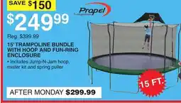 Dunham's Sports 15' TRAMPOLINE BUNDLE WITH HOOP AND FUN-RING ENCLOSURE offer