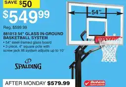 Dunham's Sports 881013 54 GLASS IN-GROUND BASKETBALL SYSTEM offer
