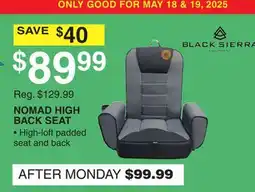 Dunham's Sports NOMAD HIGH BACK SEAT offer