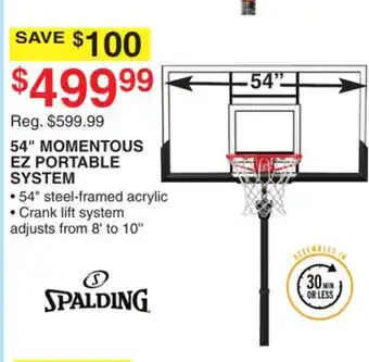 Dunham's Sports 54 MOMENTOUS EZ PORTABLE SYSTEM offer