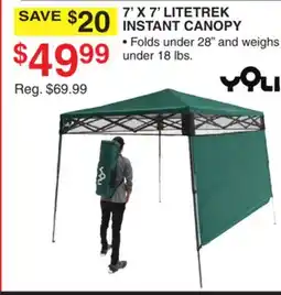 Dunham's Sports YOLI 7' X 7' LITETREK INSTANT CANOPY offer