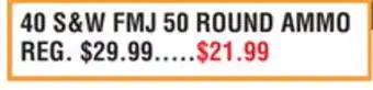 Dunham's Sports 40 S&W FMJ 50 ROUND AMMO offer