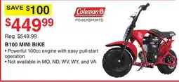 Dunham's Sports B100 MINI BIKE offer
