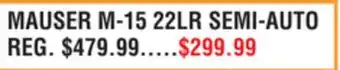 Dunham's Sports MAUSER M-15 22LR SEMI-AUTO offer