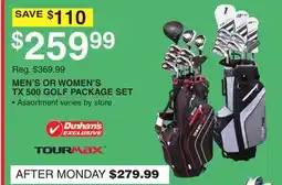 Dunham's Sports MEN'S OR WOMEN'S TX 500 GOLF PACKAGE SET offer