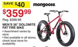Dunham's Sports MEN'S 26 DOLOMITE FAT TIRE BIKE offer