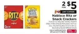 ShopRite Nabisco Ritz or Snack Crackers offer