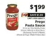 ShopRite Prego Pasta Sauce offer