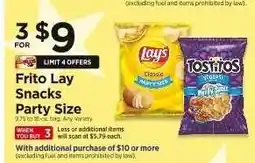 ShopRite Frito Lay Snacks Party Size offer