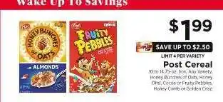 ShopRite Post Cereal offer