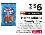 ShopRite Herr's Snacks Family Size offer