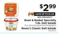 ShopRite Bowl & Basket Specialty 1-lb. Deli Salads offer
