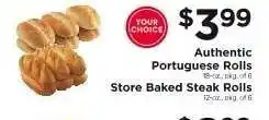 ShopRite Authentic Portuguese Rolls / Store Baked Steak Rolls offer