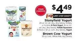 ShopRite Stonyfield Yogurt or Brown Cow Yogurt offer
