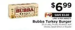 ShopRite Bubba Turkey Burger offer