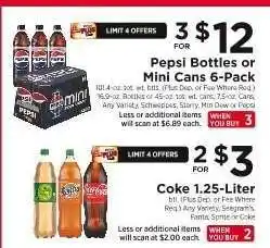 ShopRite Pepsi Bottles or Mini Cans 6-Pack offer