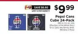 ShopRite Pepsi Cans Cube 24-Pack offer
