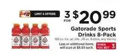 ShopRite Gatorade Sports Drinks 8-Pack offer