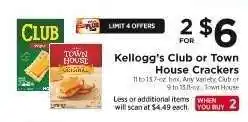 ShopRite Kellogg's Club or Town House Crackers offer