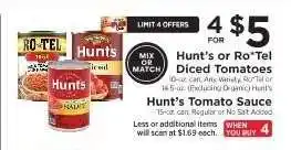 ShopRite Hunt's or Ro Tel Diced Tomatoes offer
