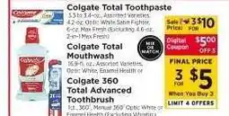 ShopRite Colgate Total Toothpaste offer