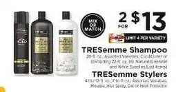 ShopRite TRESemme Shampoo and Stylers offer