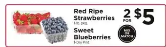ShopRite Red Ripe Strawberries & Sweet Blueberries offer
