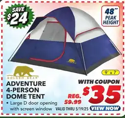 Big 5 Golden Bear Adventure 4-Person Dome Tent offer
