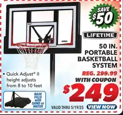 Big 5 Lifetime 50 Portable Basketball Hoop offer