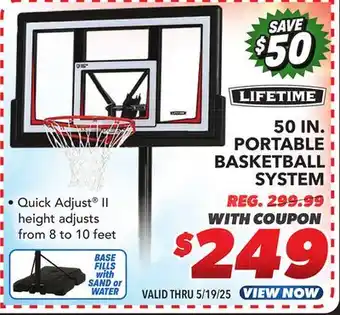 Big 5 Lifetime 50 Portable Basketball Hoop offer