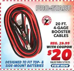 Big 5 Pro-Start 20' 4-Guage Booster Cables offer
