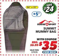 Big 5 Suisse Sport Summit +5° Mummy Bag offer