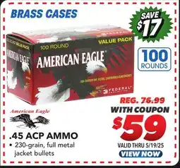 Big 5 Federal American Eagle .45 ACP Ammo offer