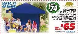 Big 5 Golden Bear Newport 10'x10' Straight-Leg Canopy with Wall offer