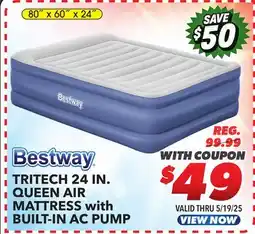 Big 5 Bestway Tritech Air Mattress Queen 24 with Built-in AC Pump offer