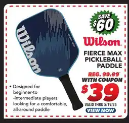 Big 5 Wilson Fierce Max Pickleball Paddle offer
