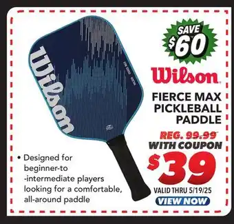 Big 5 Wilson Fierce Max Pickleball Paddle offer