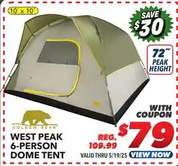 Big 5 Golden Bear West Peak 6-Person Dome Tent offer