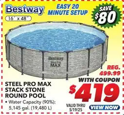 Big 5 Bestway Steel Pro MAX 16' x 48 Round Above Ground Pool Set offer
