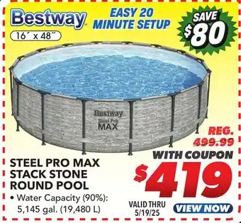 Big 5 Bestway Steel Pro MAX 16' x 48 Round Above Ground Pool Set offer