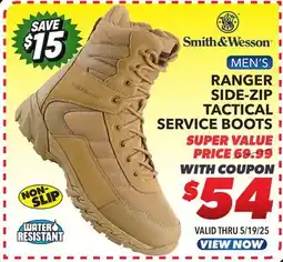 Big 5 Smith & Wesson Ranger Side-Zip Water Resistant Men's Tactical Service Boots offer