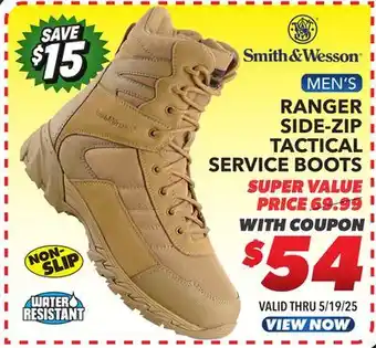 Big 5 Smith & Wesson Ranger Side-Zip Water Resistant Men's Tactical Service Boots offer