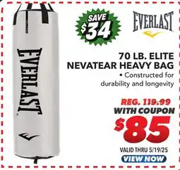 Big 5 Everlast Elite Nevatear Heavy Bag 70 lbs offer